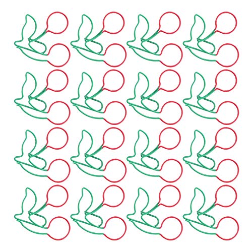 TOPINCN 40 Stück Büroklammern, Lesezeichen, Planerklammern, Kirschförmige Büroklammern, Eisendrahtbeschichtung Zur Dateiklassifizierung von TOPINCN