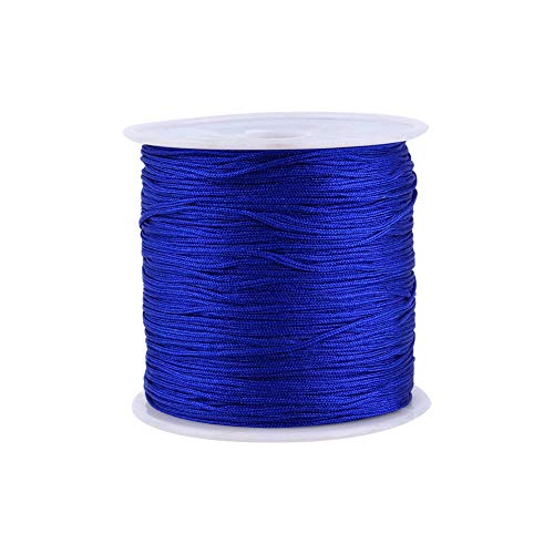 TOPINCN Nylon Satinschnur, 0,8 Mm, Blaue Schnur, 100 M, Nylon, Chinesische Knotenschnur, Rattenschwanz Seidenschnur für Armbänder, Halsketten, Schmuckherstellung, Makramee Besatz von TOPINCN