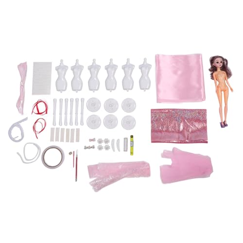 TOPINCN Puppenkleidung Making -Kit, Fashion Designer Kit Kreative Kleidungsdesign -Materialien mit 6 Mannequins für Mädchen, Kindernähen Kits Kunsthandwerksaktivitäten Spielzeug Set für von TOPINCN