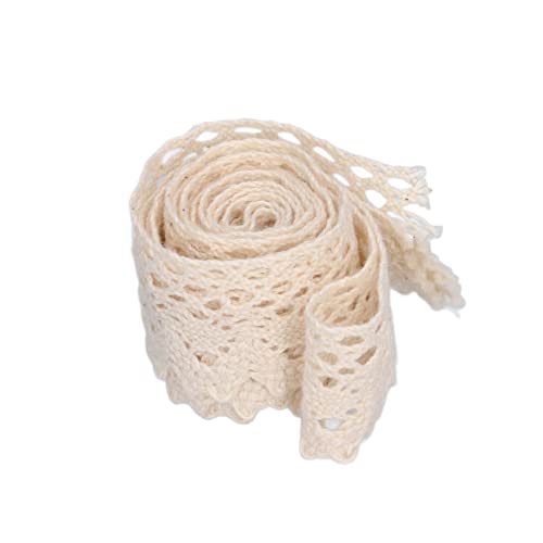 Weiches, Bequemes Baumwoll-Spitzenband, Eleganter Stil, Handwerkliche Herstellung von Geschenkverpackungen, 20 Yards Netzstoffbesatz für Hochzeitsfeier-Dekoration (Beige) von TOPINCN