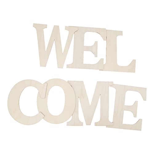 Welcome Cutout Holzschild, Großer Holzbuchstabe Welcome Holzbuchstaben für Home Bar Konfetti Party Dekorationen Zubehör von TOPINCN