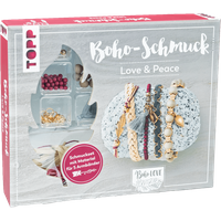 Boho-Schmuckset Love & Peace (Dunkelrot/ Grau) von TOPP