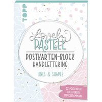 Lovely Pastell Handlettering Postkartenblock Lines & Shapes von TOPP