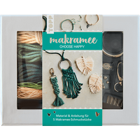 Makramee-Schmuckset „Choose Happy“ in Petrol & Natur von TOPP