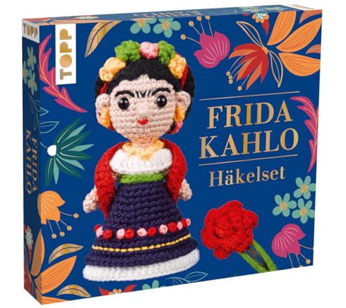 TOPP Frida Kahlo Häkelset: Häkelset mit Anleitung und Material für Frida Kahlo und Haarspange zum Selber-Häkeln. Fertiges Modell ca. 14 cm von TOPP