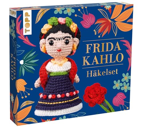 TOPP Frida Kahlo Häkelset: Häkelset mit Anleitung und Material für Frida Kahlo und Haarspange zum Selber-Häkeln. Fertiges Modell ca. 14 cm, White von TOPP