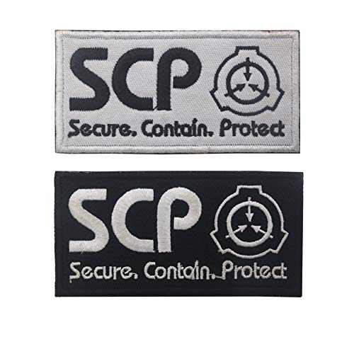 SCP Foundation Patch, Logo der „Special Containment Procedures Foundation“, besticktes Biker-Abzeichen für Taschen, Westen, Jacken, 2 Stück von TOPPATCH