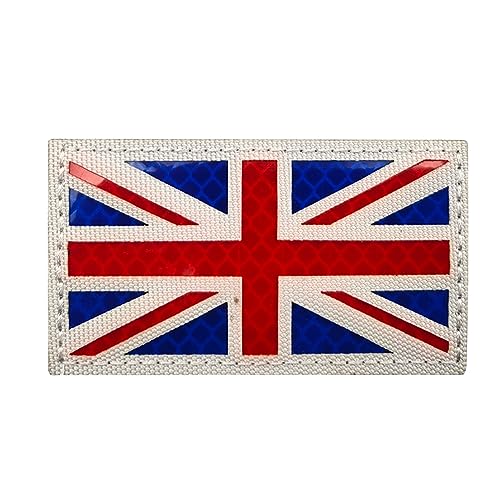 TOPPATCH Reflektierender taktischer Aufnäher, Motiv: Union Jack, britische Nationalflagge, Abzeichen für Kampfsport, Paintball, Militärarmband, Emblem, Moralapplikation, mit Schlaufen und Haken, von TOPPATCH