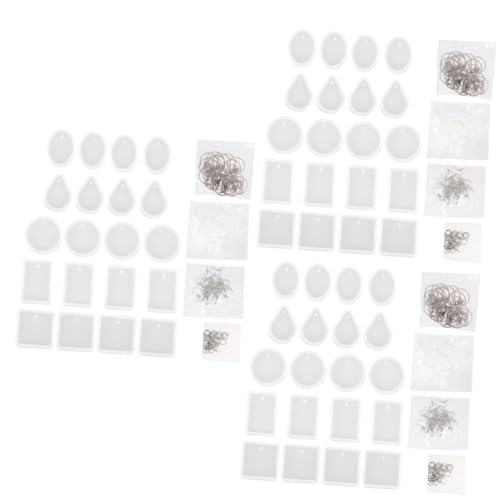 3 Sätze Anhängerform bastelbedarf schmuckherstellung silikongießform Harzform Gießform für Anhänger Kettenanhänger Silikonform handwerkliche Herstellung von Formen Legierung Weiß TOPPERFUN von TOPPERFUN