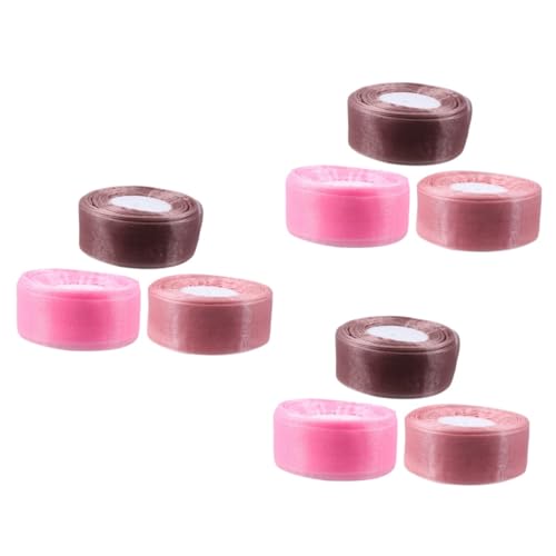 9 Rollen Organzaband Durchsichtiges Klebeband Transparentes Geschenkband Geschenkbänder Für Blumenstrauß-verpackungsdekoration Rosa Schleife Reiner Organza TOPPERFUN von TOPPERFUN