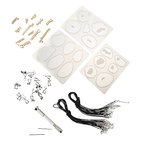 TOPPERFUN 1 Anhänger Silikonform Halskette-Kit unregelmäßige Anhängerform schmuck set selbermachen jewelry making kit werkzeug die Silikonform Formen aus Epoxidharz Harz-Anhänger-Gießset von TOPPERFUN