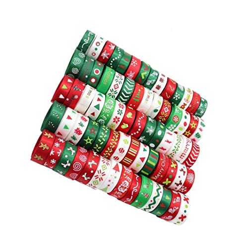 TOPPERFUN 1 Bastelband Dekorband Geschenkverpackungsseil bedrucktes Weihnachtsband Geschenke Weihnachtsdekoration Zierband Gitter Schleife Geschenkbox Kunsthandwerk schmücken Polyester von TOPPERFUN