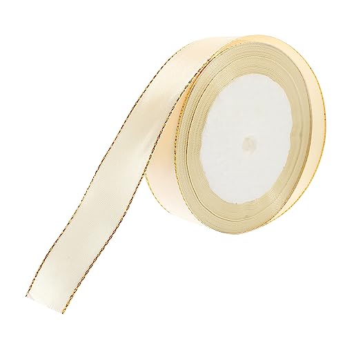 TOPPERFUN 1 Goldband elegantes Designband Jute-Gurtband künstlich Papier Party seidenband ribbon dekoration praktisches Geschenkband Blumenverpackungsband Polyester Beige von TOPPERFUN