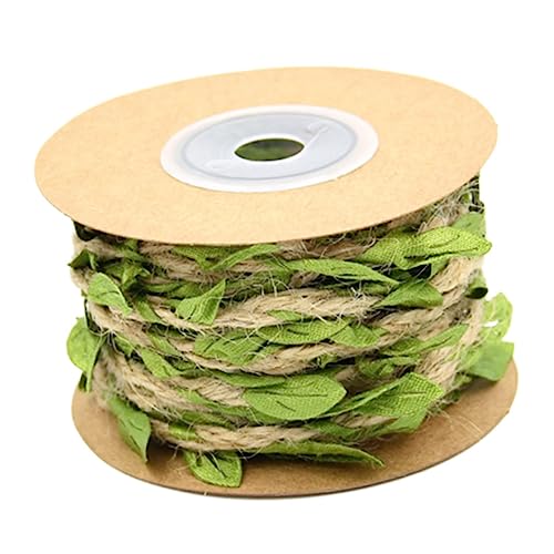 TOPPERFUN 1 Rolle Blattband Kranz Machen Band Natürliches Juteband Geschenkverpackungsband Künstliche Blätter Weinrebe Weingirlande Grünes Weinband Natürliches Jutegarn Geschenkband Green von TOPPERFUN