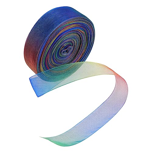 TOPPERFUN 1 Rolle Farbverlauf Schnee seidenband ribbon decoration geschenkeband dekoration Spitzenband Regenbogen-Satinband Regenbogen-Chiffonband DIY-Zubehör Polyester Colorful von TOPPERFUN