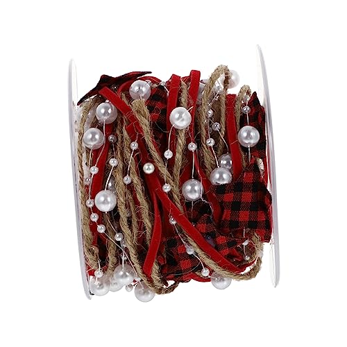 TOPPERFUN 1 Rolle Gurt Weihnachtsperlen Weihnachtsgirlande Weihnachtswanddekoration Girlanden Ornamente Christbaumschmuck Tür Schleifen Zum Verpacken Dekorationen Babyband Black Baumwolle von TOPPERFUN