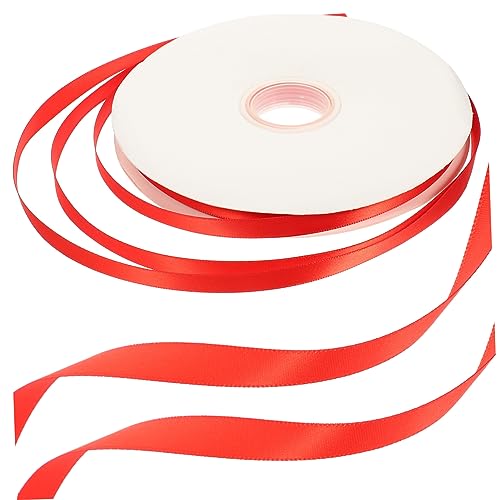 TOPPERFUN 1 Rolle Handgemachtes Weben Weihnachtsdekoration Dekorativ Bündeln Weißes Band Farbig Basteln Abziehbilder Band Zum Verpacken Dunkles Band Öffnung Geschenkpapier Wand Polyester Rot von TOPPERFUN