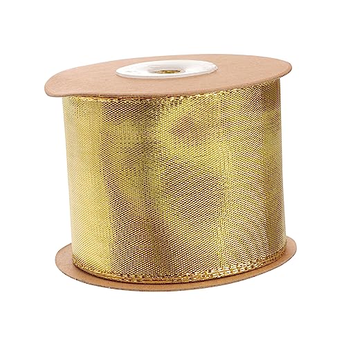 TOPPERFUN 1 Rolle Helles Zwiebelgewebe seidenband ribbon kuchenbox dekobänder verpackungen für Sackleinenband prim Karte Wickelband Geschenkband verpacken metallische Linie Golden von TOPPERFUN