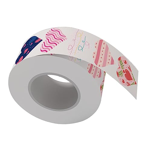 TOPPERFUN 1 Rolle Herz- -aufkleber Pastell-textmarker Strasssteine ​​zum Basteln Rosa Streifen Lack Abgänger Klebeband Zum Einwickeln Etiketten Bausatz Gel Perlenaufkleber Brief von TOPPERFUN