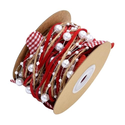 TOPPERFUN 1 Rolle Valentinstag-Band seidenband ribbon valentines geschenkpaket ziernieten weißes Organzaband grünes Sackleinenband lila Partyverpackungszubehör dekoratives Band Polyester rot von TOPPERFUN