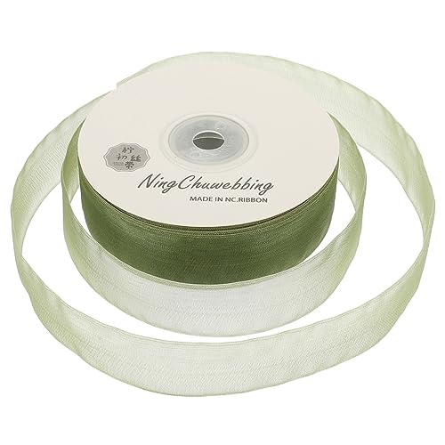 TOPPERFUN 1 Rolle Verpackungsband Geschenkpapier Pastellband Sackleinen-Banner rotes und weißes Band Bandana-Band Bögen seidenband ribbon Geschenkangebot schönes Geschenkband Polyester Green von TOPPERFUN