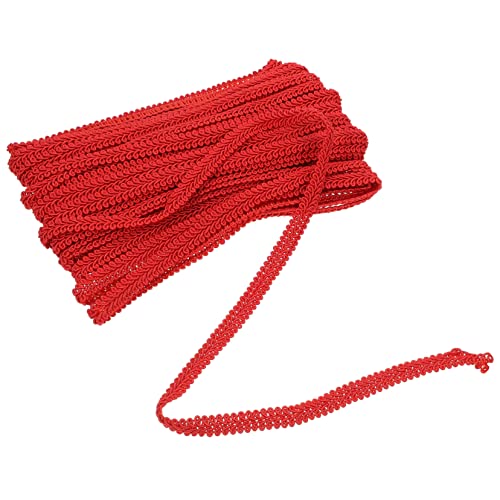 TOPPERFUN 1 Rolle Wellige Spitze Dekorative Spitze Tischdeckenband Spitzenbesatz Aus Baumwolle Kleidungsstück Spitzenfransen Sofa-fransenbesatz Vorhänge Dekor Buntes Band Rot Polyester von TOPPERFUN