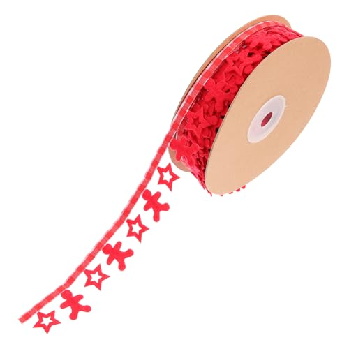 TOPPERFUN 1 Rolle ribbon bandfeile weihnachts basteln Weihnachtssatinband Band für Weihnachten Geburt süßigkeiten weihnachtsgirlande Weihnachtsband für DIY-Bastelband Polyester rot von TOPPERFUN