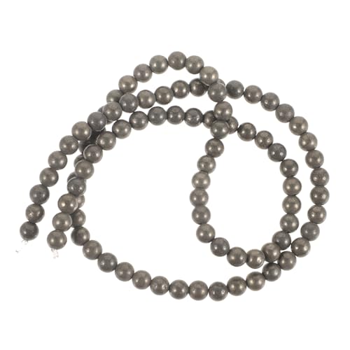 TOPPERFUN 1 Saite Lose Pyritperlen armband herstellung kit perlen Webstuhl Zahlenperlen gemstone beads armbandperlen Bastelperlen selber machen Schmuck lose Perlen natürlicher Pyrit Black von TOPPERFUN