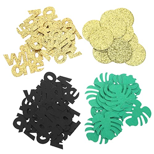 TOPPERFUN 1 Satz Buntem Konfetti mit Tropischen Blättern für Babygeburtstagsfeiern mit Goldenen und Schwarzen Papierstücken für Hawaii Mottopartys und Dekorationen TOPPERFUN 1 Satz Buntem Konfetti mit Tropischen Blättern für Babygeburtstagsfeiern mit Goldenen und Schwarzen Papierstücken für Hawaii Mottopartys und Dekorationen von TOPPERFUN