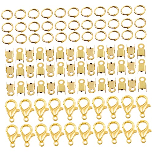 TOPPERFUN 1 Satz Diy Zubehör Schmuck Karabinerverschlüsse Kette Spule Stapler Bausätze Rollen Ring Liefert Bausatz Draht Haken Schließe Schleife Armbänder Verbindungsschnalle Eisen Golden von TOPPERFUN