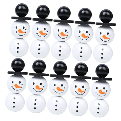 TOPPERFUN 1 Satz Schneemann-Dekorationen weihnachtsbasteln weihnachts basteln Weihnachtsperlen Schneeflocken-Lametta-Girlande Weihnachten Kunstschnee Anhänger Schmuckperlen klare Perlen Holz von TOPPERFUN