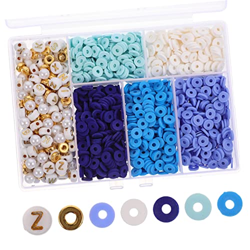 TOPPERFUN 1 Satz Weiches Keramikset Perlen-kits Armband-sets Bausatz Tonperlen Kordel Zur Schmuckherstellung Steinperlen Zur Schmuckherstellung Armbänder Schmuckperlen Legierung Blue von TOPPERFUN