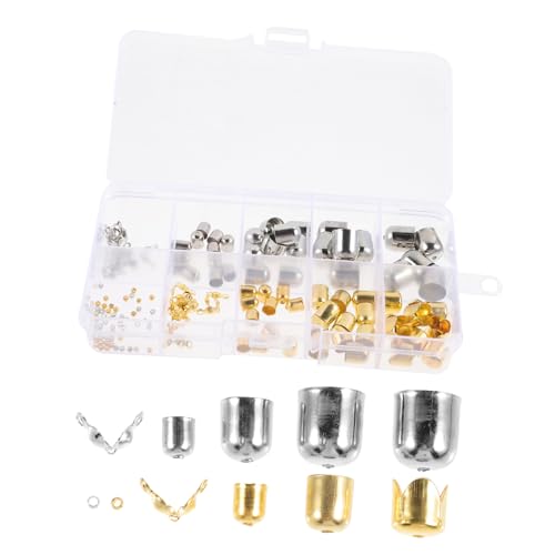 TOPPERFUN 1 Schachtel Edelsteine Kit zur Schmuckherstellung Schließe transparent Webstuhl Gold bastelkasten bastelmaterial beads Abstandsperlen aus Metall Armbandherstellung aus Metallperlen von TOPPERFUN