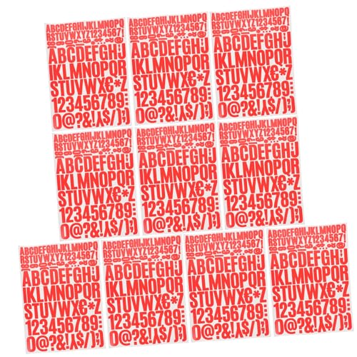 TOPPERFUN Buchaufkleber Zahlenaufkleber für Scrapbook 1-2 Englisches Alphabet Vinyl Pvc Klebeaufkleber 10er Set von TOPPERFUN