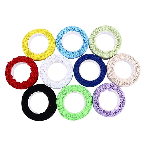 TOPPERFUN 10 Rollen Spitze Klebeband Gewachst Textmarker Leitung Flüssig Doppelt Bandspender Dekoratives Klebeband Streifen Outdoor-schnur Teppich Unterhose Klebrig Kabel Aufkleber Baumwolle von TOPPERFUN