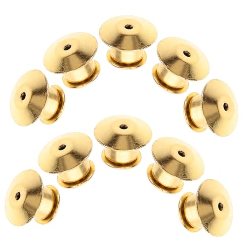 TOPPERFUN 10 Stück Sichere Pin Verschlüsse Flache Metall Sicherungsstifte Sichere Pin Rückseiten Goldene Pin Verriegelungsrücken Pin Backing Hardware Für Abzeichen Broschen von TOPPERFUN