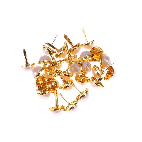 TOPPERFUN 100 Stk Dekorative Brads Goldene Blazerknöpfe Für Damen Nieten Goldene Reifen Doppelt Diy-brad Perlen Scrapbooking-brads Gabelkopf Schmuck Bunte Brads Verschluss Zucht Schlüssel von TOPPERFUN