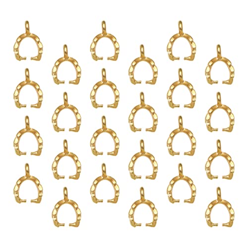 TOPPERFUN 100 Stk Lochanhänger-zubehör Kleine Anhängeröse Schmuckbügel Charm-anhänger-verschlüsse Perlenanhänger Verbinder Prise Anhänger Machen Blatt Diy Anhänger Golden von TOPPERFUN