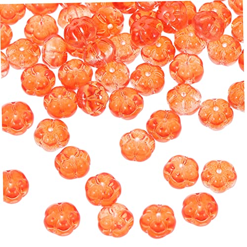 TOPPERFUN 100st Kürbis-perlen Halloween Diy Lose Perlen Bastelperlen Selber Machen Diy Kürbisperle Elegante Lose Perlen Halskette Lose Perlen Dekorative Abstandsperle Diy Zubehör Glas Orange von TOPPERFUN