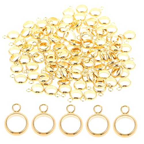 TOPPERFUN 100st Positionierungsperlen Edelstahl Gestell Bausatz Kette Haken Stifte Aufhänger Tour Metall Spacer Charm Bügelperlen Abstandsperlen Mit Öse Golden Rostfreier Stahl von TOPPERFUN