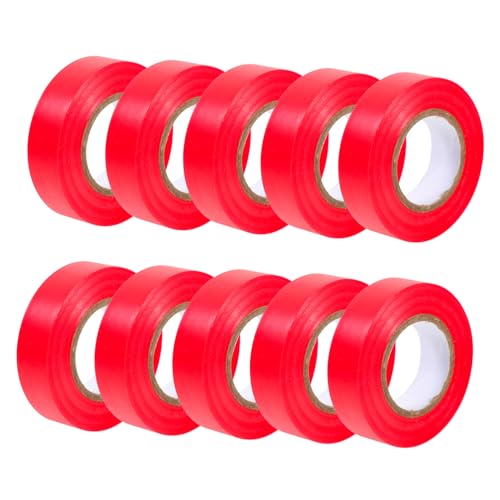 TOPPERFUN 10St Isolierband maßkrug messband measurement tape Hochtemperatur-Elektroband breite elektrische Bänder elektrisches Band elektrisches Klebeband für den Innenbereich PVC rot von TOPPERFUN