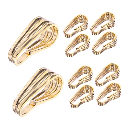 TOPPERFUN 10St Zubehör für Guazi-Schnallen Halskettenhalter Medaillon Halskette Goldschmuck kristallanhänger schmuckherstellung Halskette Charms-Links Halskettenverschluss 925 Silber Golden von TOPPERFUN