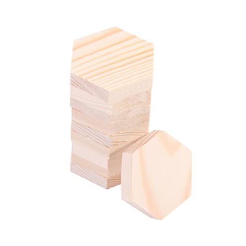 TOPPERFUN 10St kleiner Holzblock unfertige sechseckige Planke polygonal quadratische Etiketten massivholzplatte holzpanele Holzdekoration holzblock selber machen Bastelbrett aus Holz Bambus von TOPPERFUN