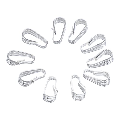 TOPPERFUN 10st Zubehör Für Guazi-schnallen Kette Schmuck-organizer Reize Schließe Haken Kautionen Perlen Charme Schmuck Baum Bausatz Entwirrer Medaillon Verschlüsse Ring Silver 925 Silber von TOPPERFUN