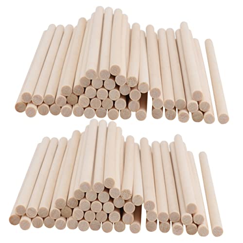 TOPPERFUN 150 Stück Runder Stock Runder Stock Lutscherstiel Eisstangen Eisstiele Basteln Kleine Eisstiele Wachsstäbe Eisstiele Zum Basteln Massenhandwerk Wachsstift Basteldübelstangen Holz von TOPPERFUN