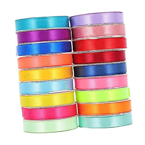 TOPPERFUN 18 Rollen Handband Hochzeitsbänder Satinband Glitzerndes Geschenkband Ballondekorationen Kuchen Topper Schleifenband Bastelbänder Band Zum Basteln Diy Bastelband Polyester von TOPPERFUN