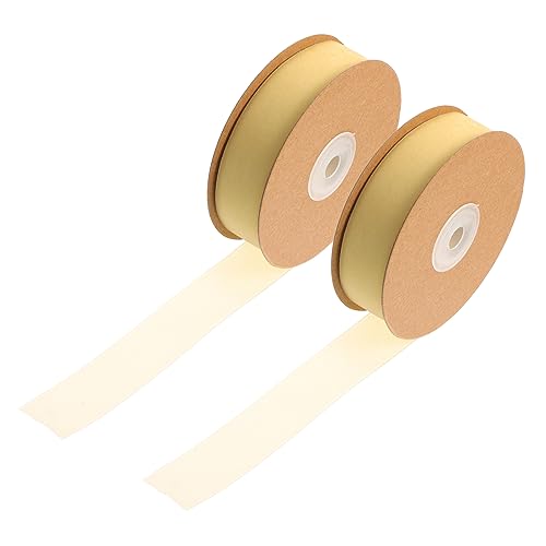 TOPPERFUN 2 Rollen Multifunktionsbänder Weihnachtsband Stoffbänder Valentinsband Dekorationen Sackleinen ribbon bandfeile guci Geschenkband zum Binden dekorative bänder Nylon Beige von TOPPERFUN