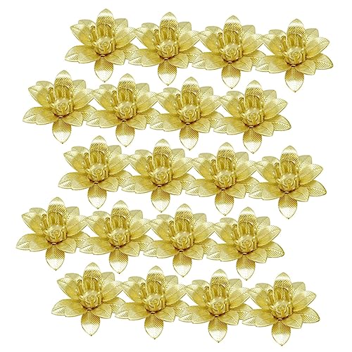 TOPPERFUN 20St Doppelschichtige fünfblättrige Blüten Charms Armbänder Blumen-Schmuck-Anhänger Blumenarmband khimar hijab haar spangen Perlen zum Basteln Perlen für Armbänder Kupfer Golden von TOPPERFUN