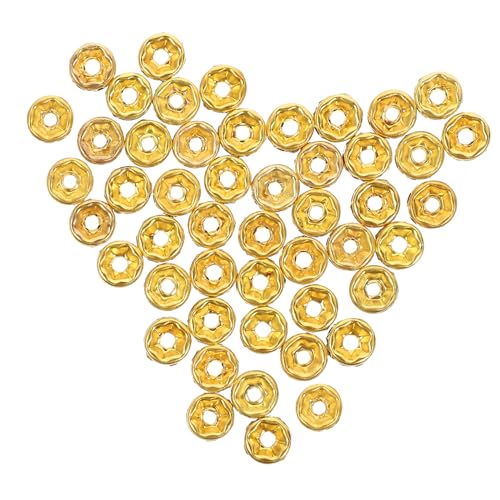 TOPPERFUN 250 Stück Abstandsperlen Schmuck Spacer Charms Bausatz Zur Schmuckherstellung Farbige Perlen Anhänger Für Die Schmuckherstellung Perlen Fallen Edelsteinperlen Golden Glas von TOPPERFUN