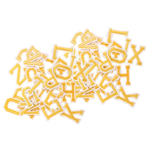 TOPPERFUN 26St Buchstaben-Patch Nähpflaster gestickte Applikationen mit Buchstaben Aufnäher für Jacken repair patch fix patch Praktische Reparaturflicken bequeme Bügelflicken Banner Golden von TOPPERFUN